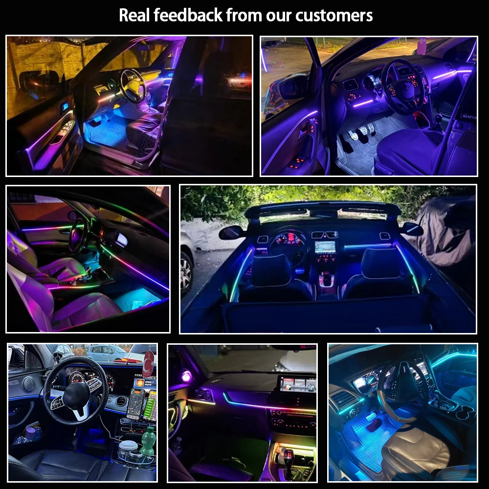 إضاءة داخلية للسيارة 18 في 1 بخاصية التحكم عبر التطبيق RGB