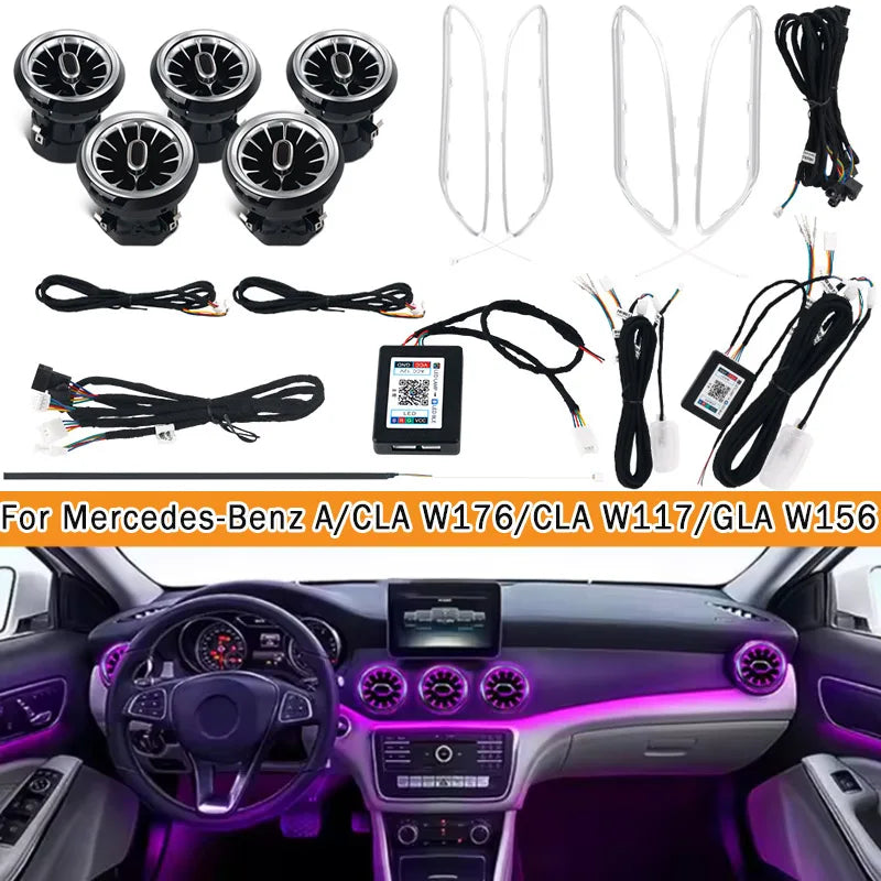 Mercedes Ambient Air Vent LED 64 Colors