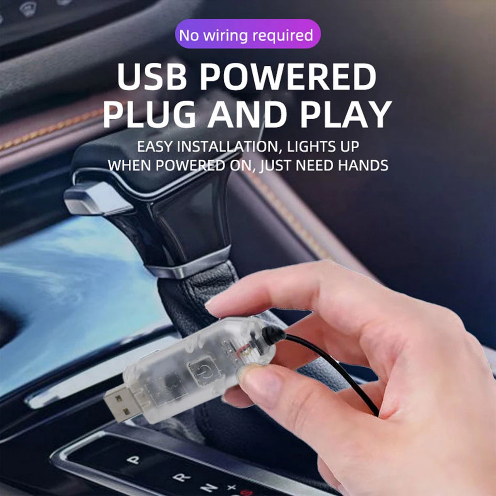 إضاءة محيطية USB RGB للزجاج الأمامي 140/150 سم