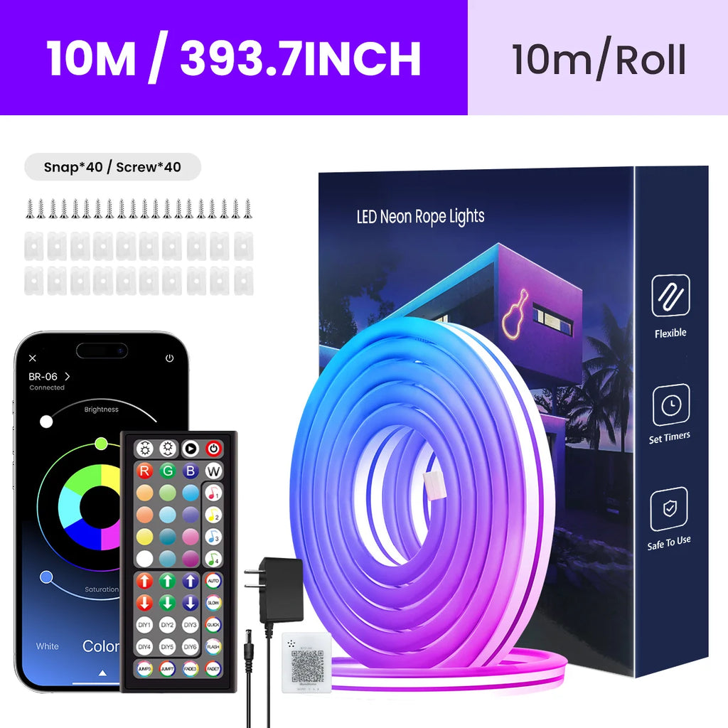 مصباح حبل نيون RGB LED للتحكم عن بعد بالتطبيق