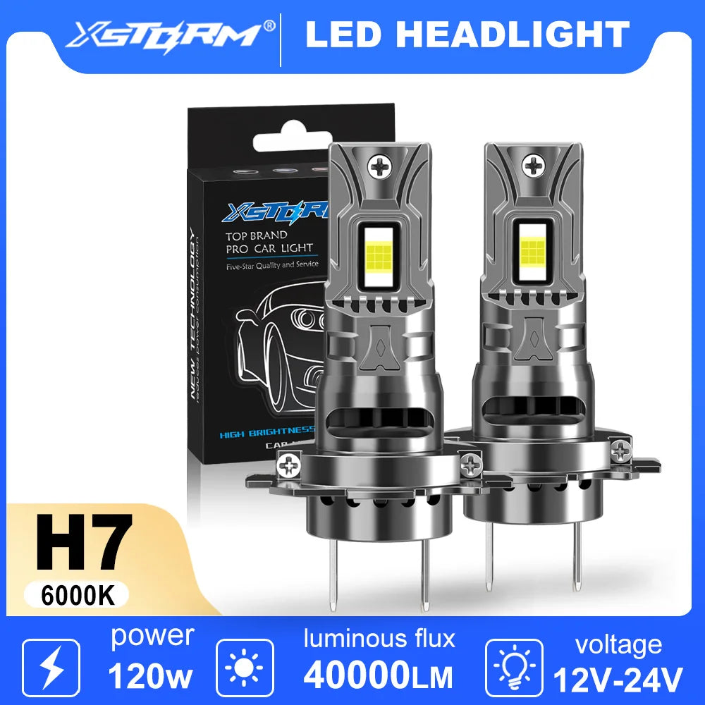 مصباح أمامي LED من XSTORM بقوة 120 واط و 40000 لومن و 6000 كلفن