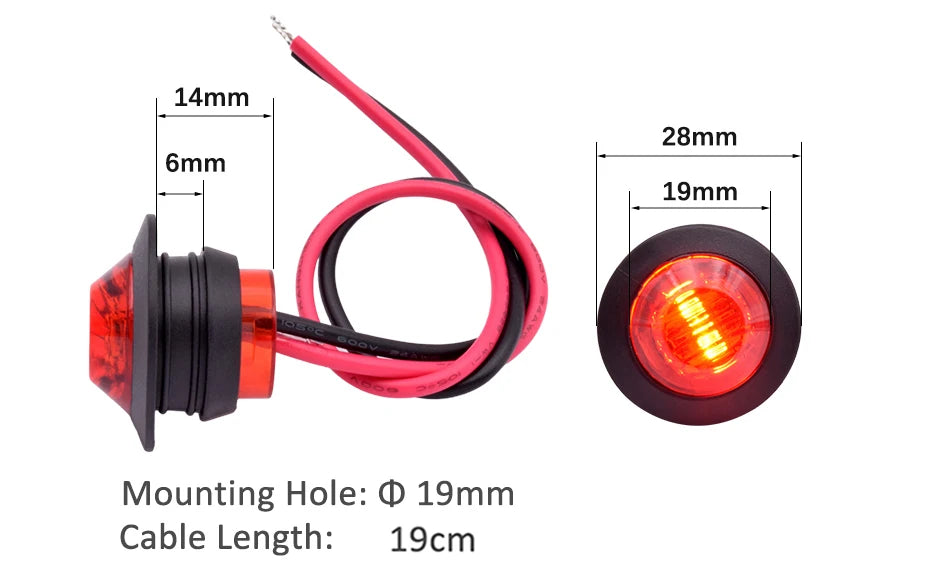 مصباح جانبي LED DRL مقاوم للماء 12 فولت