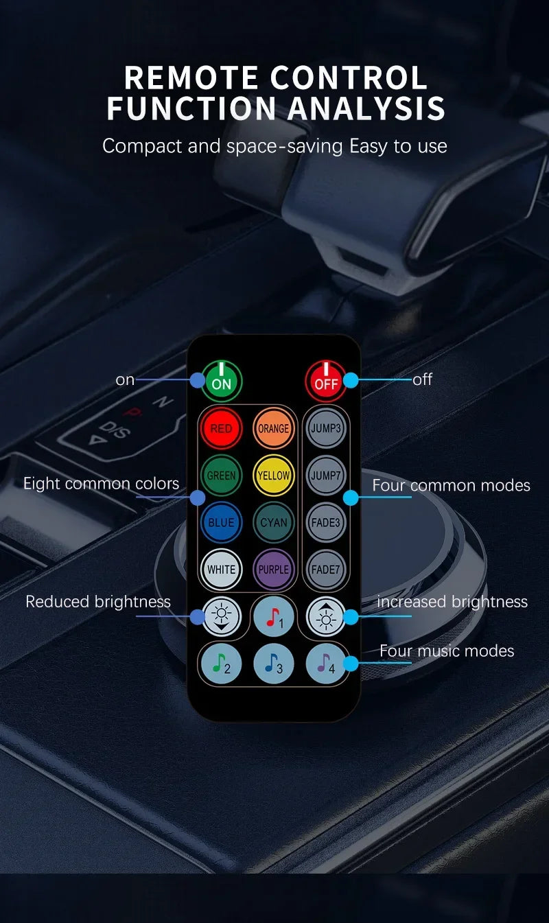 شريط إضاءة نيون LED داخلي للسيارة USB بطول 1 م/3 م/5 م