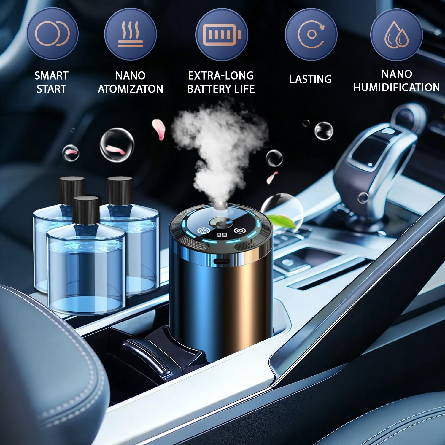 5 Mode Car Air Freshener Humidifier