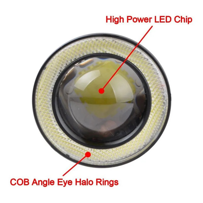 30W LED DRL Fog Light Angel Eye 12V
