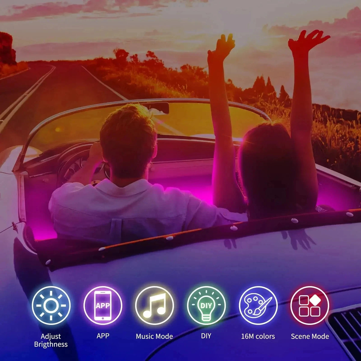 طقم إضاءة داخلية RGB 22 في 1 لسيارات BMW الفئة الثالثة