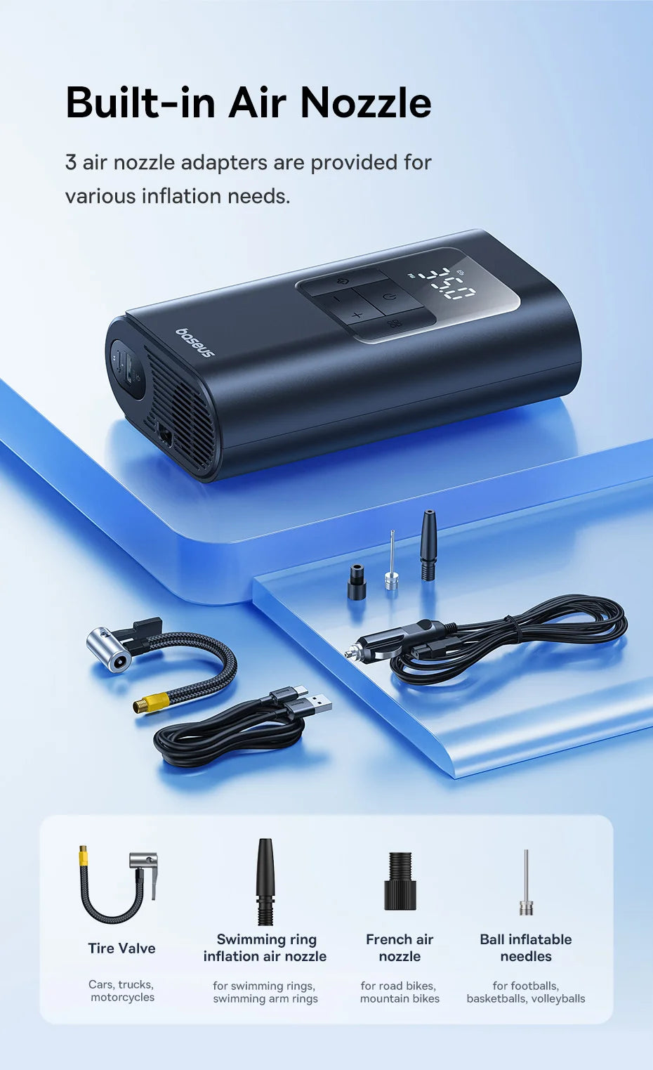 Baseus 2-in-1 Tire Inflator 6000mAh