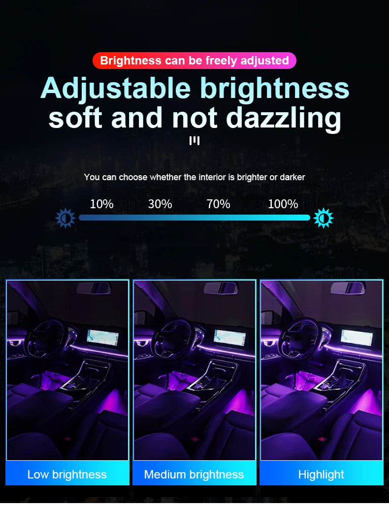 إضاءة محيطية للسيارة 18 في 1 RGB 64 لونًا
