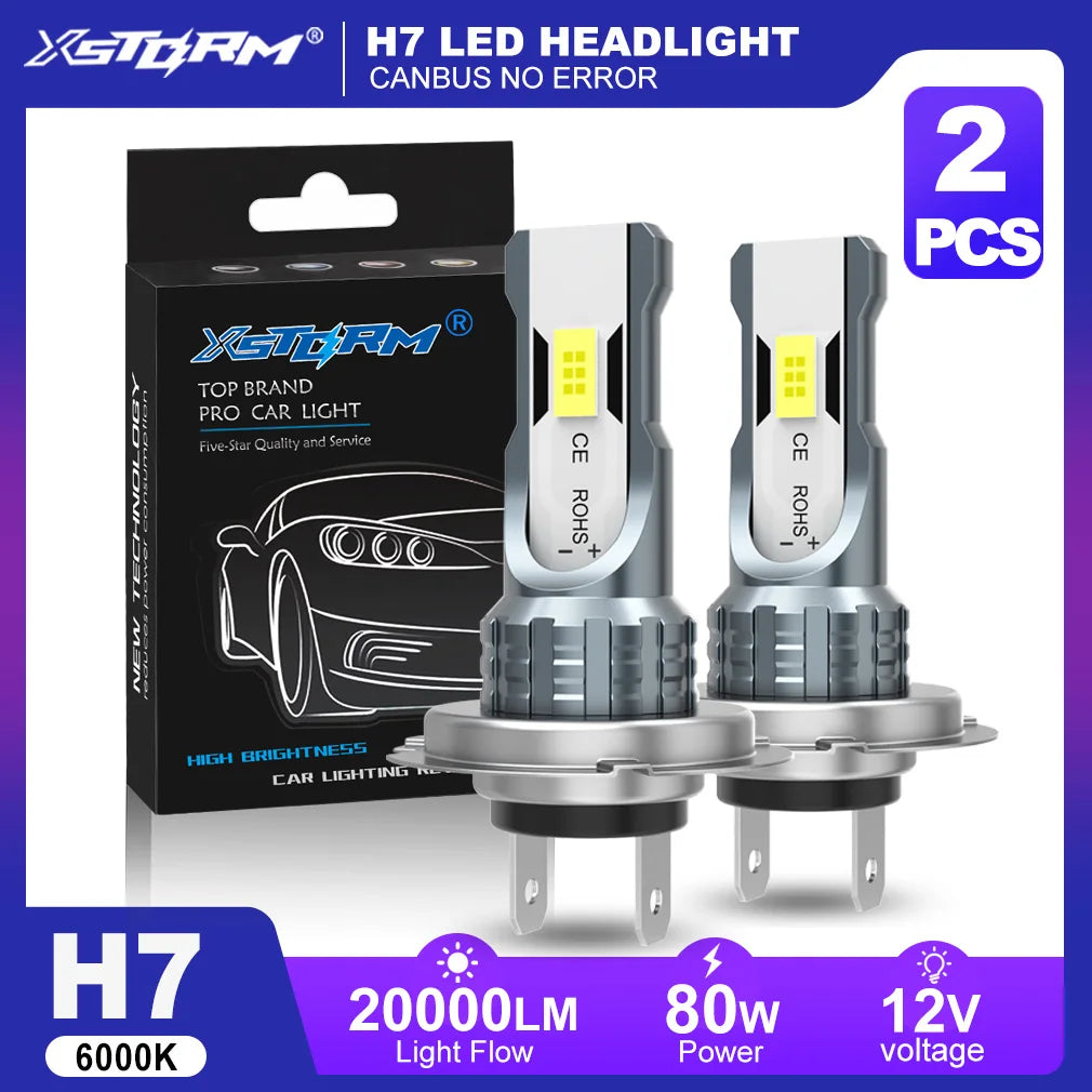 XSTORM H7 LED Headlight 80W 20000LM Canbus