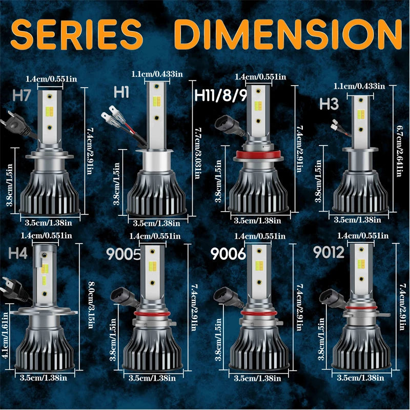 Heyword 3-Color LED Headlight 500W Canbus
