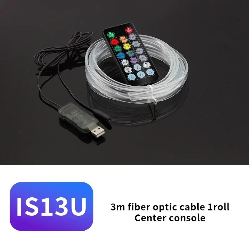 شريط إضاءة نيون LED داخلي للسيارة USB بطول 1 م/3 م/5 م