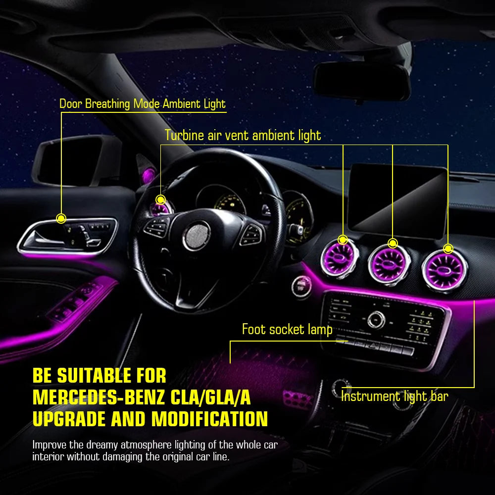 Mercedes Ambient Air Vent LED 64 Colors