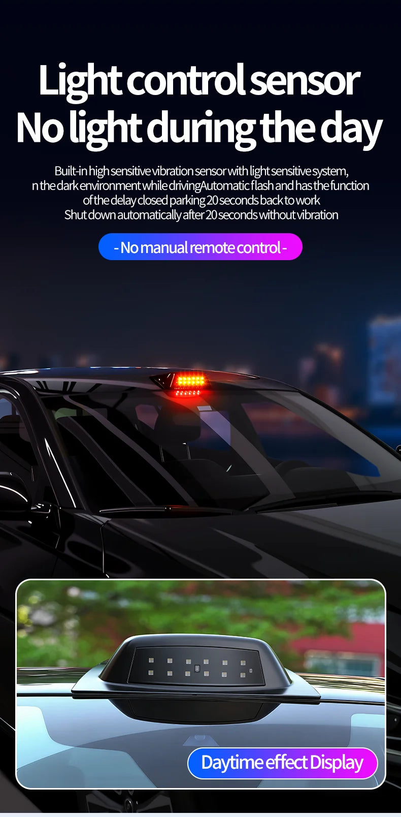 Solar LED Car Anti-Collision Warning Light