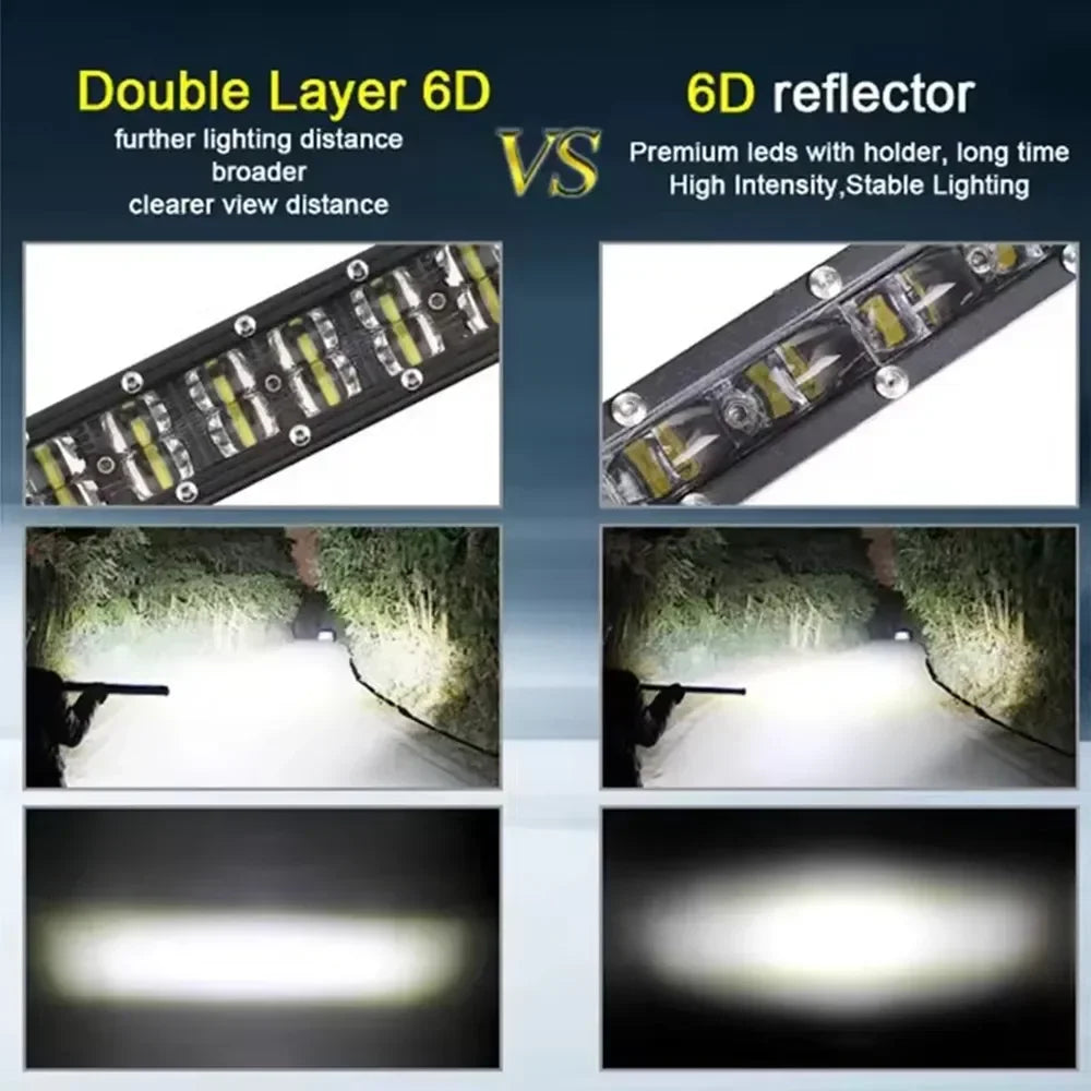 شريط إضاءة LED ثلاثي الأبعاد بصفين 4x4 12 فولت/24 فولت
