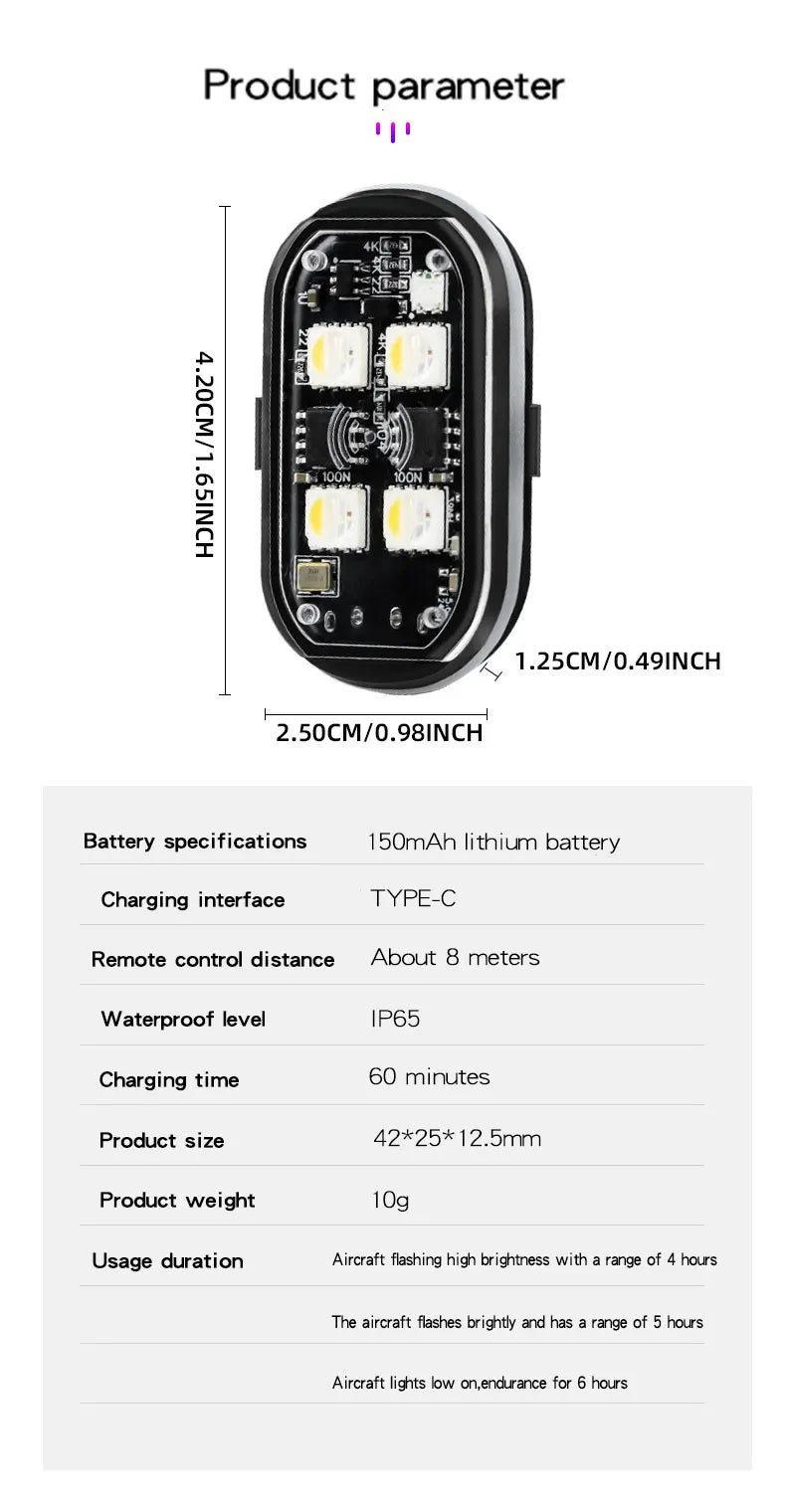مجموعة إضاءة تحذير لاسلكية ستروب LED