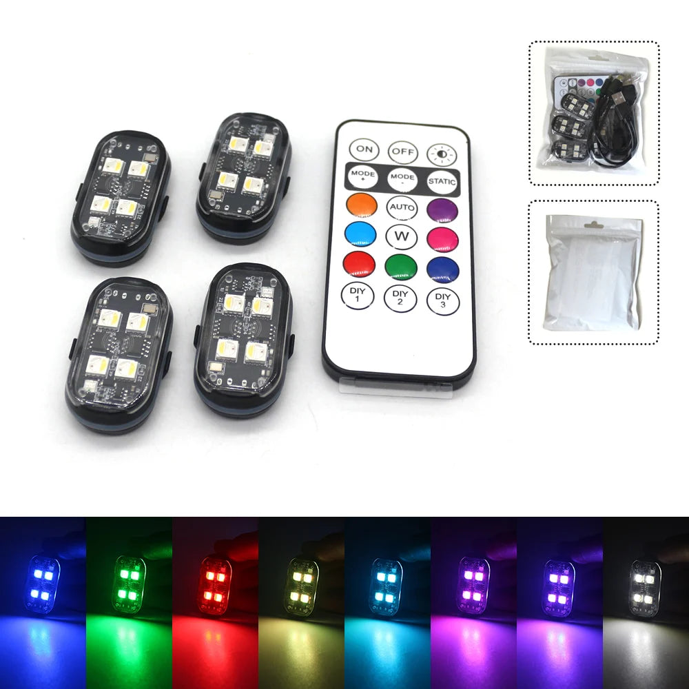 مصباح ستروب LED لاسلكي 8 ألوان قابل لإعادة الشحن