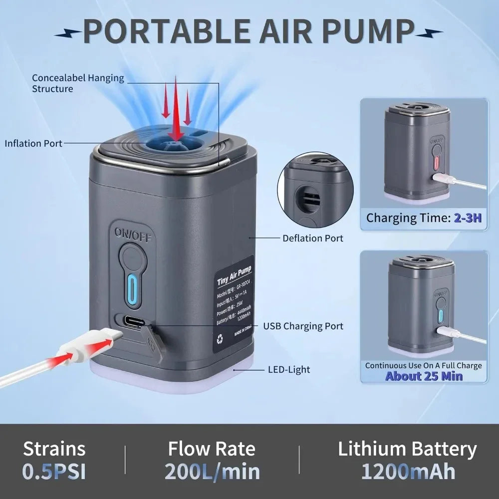 Mini Portable Air Pump 1300mAh