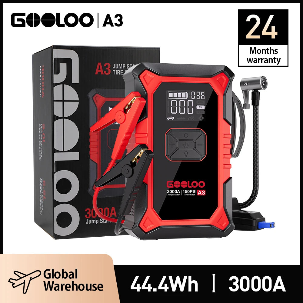 GOOLOO A3 3000A Car Jump Starter 150PSI