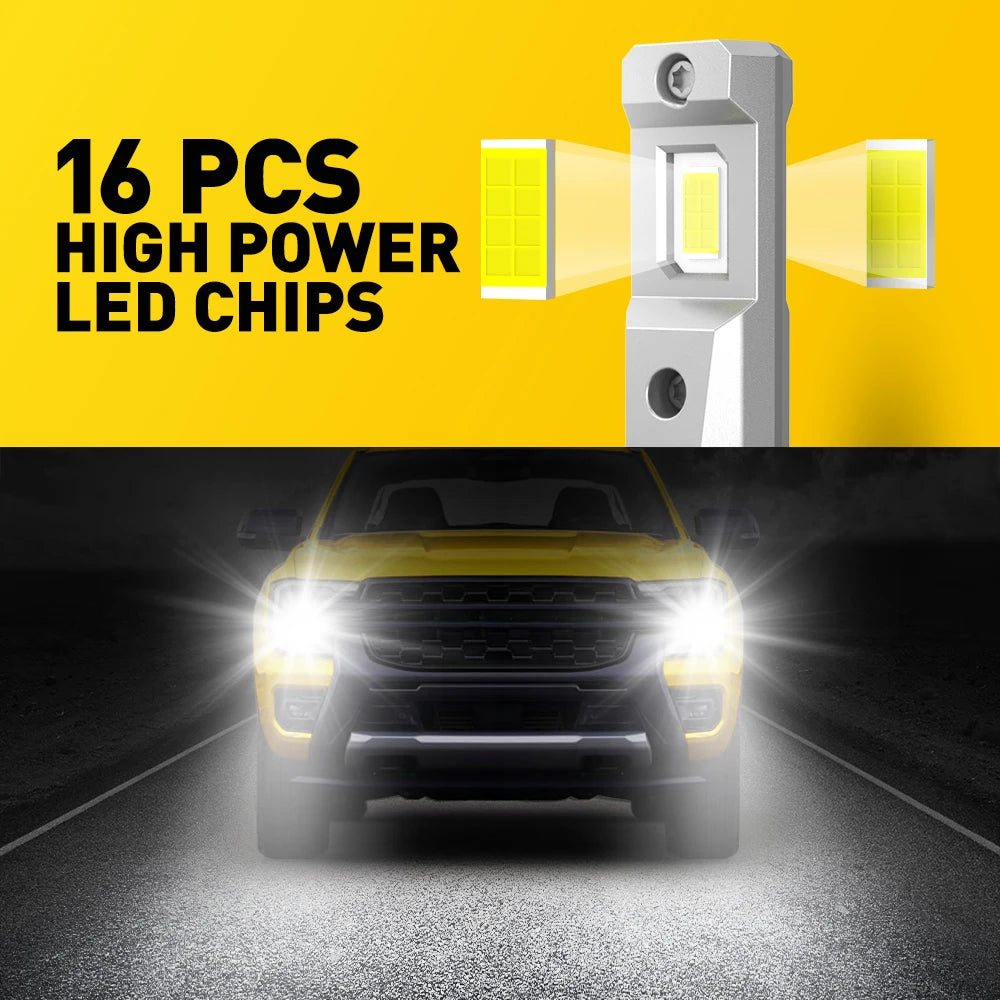 مصباح أمامي LED من AUXITO طراز M6 H11 بتقنية Canbus