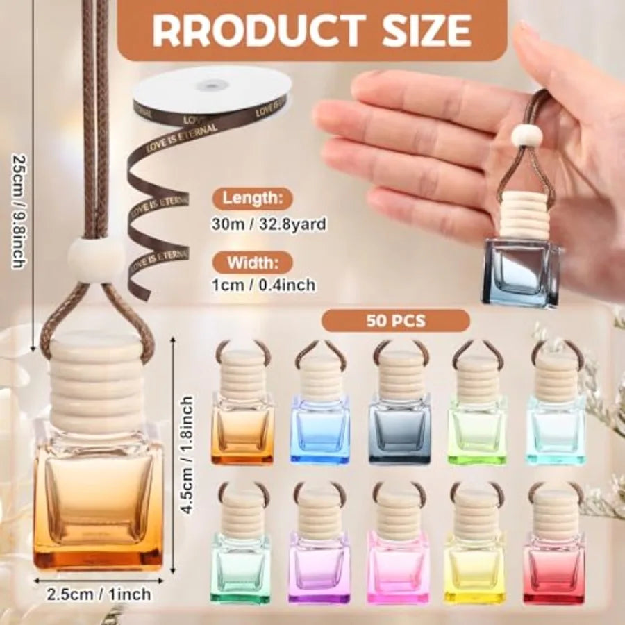 50pcs Gradient Hanging Car Diffuser Bottles
