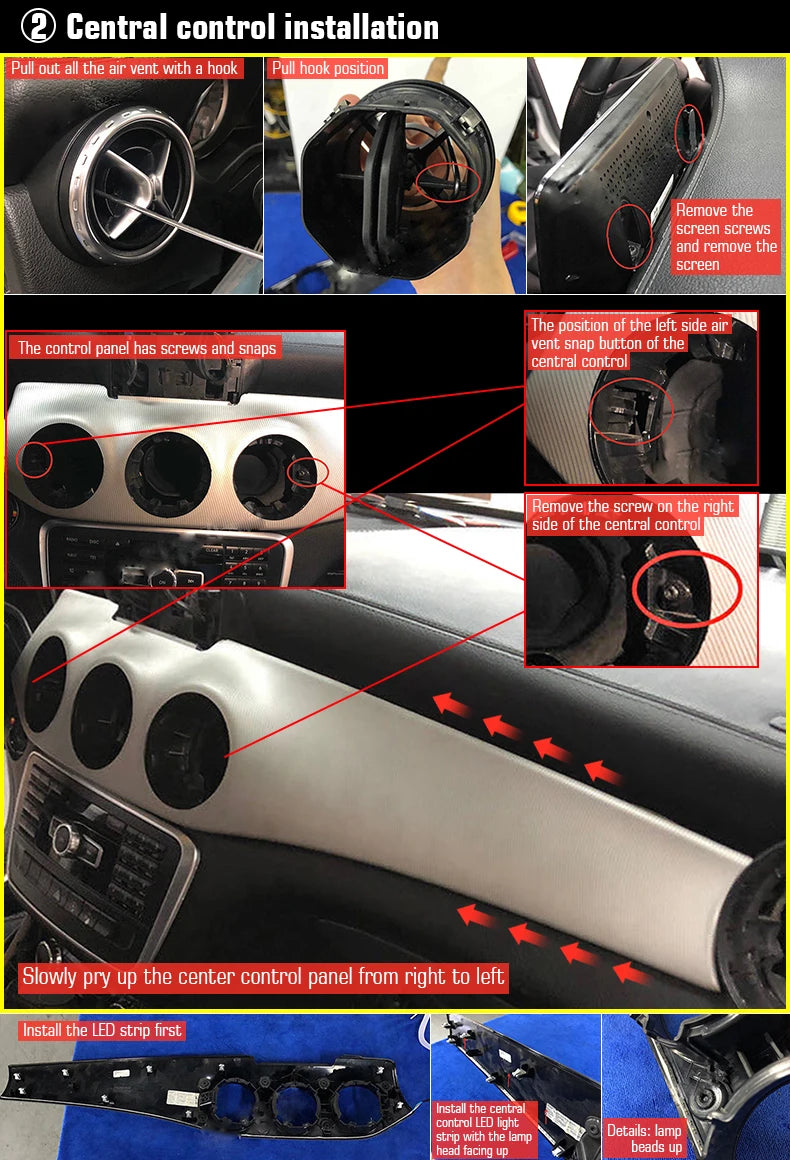 Mercedes Ambient Air Vent LED 64 Colors