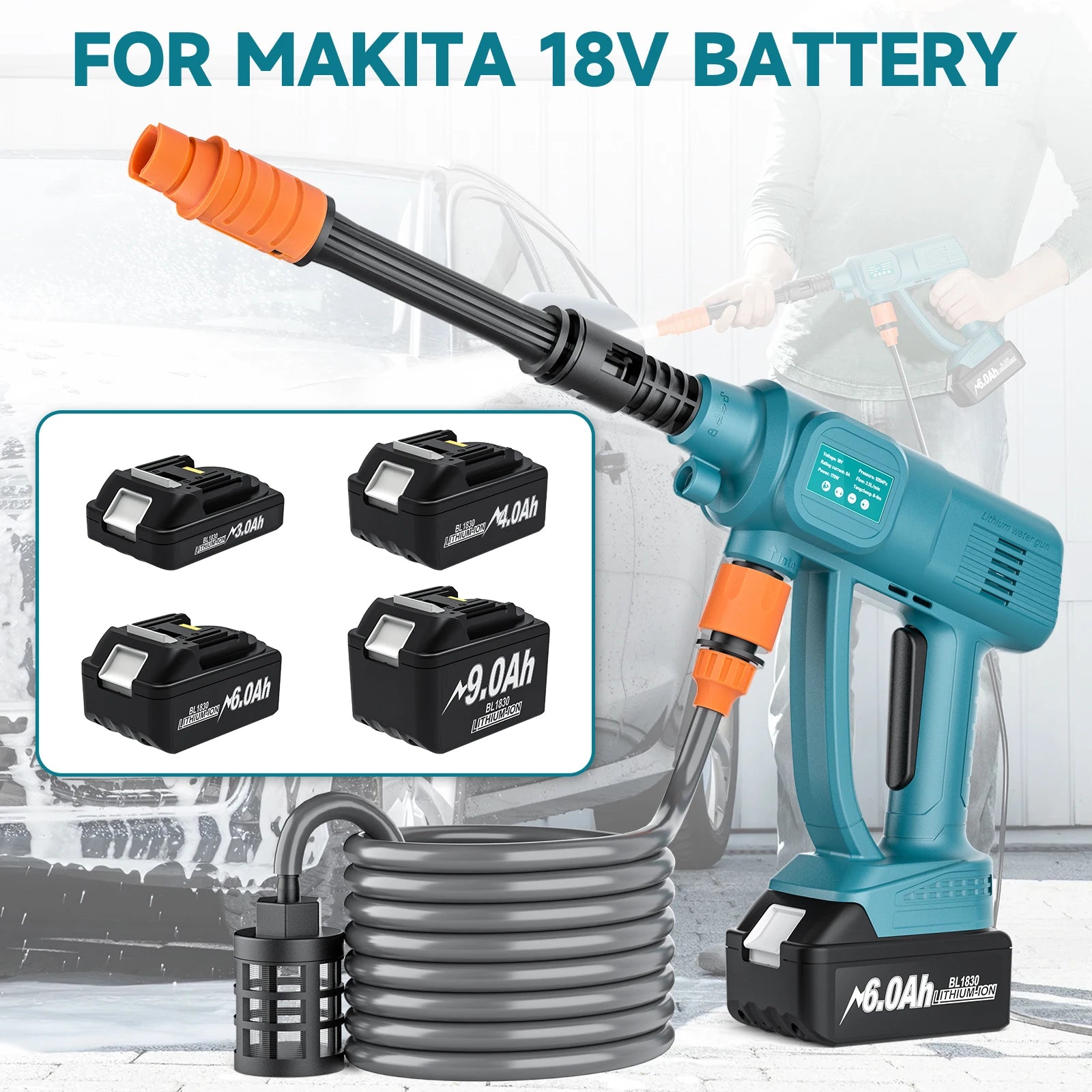 Cordless High Pressure Car Washer Gun