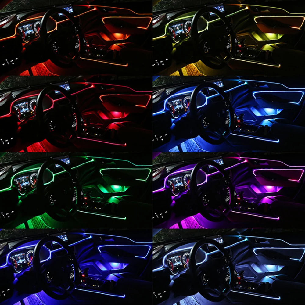 6in1 RGB Fiber Optic Car Ambient Light 8M
