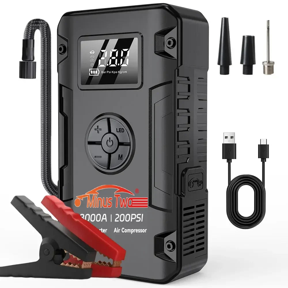 4-in-1 Car Jump Starter & Air Compressor