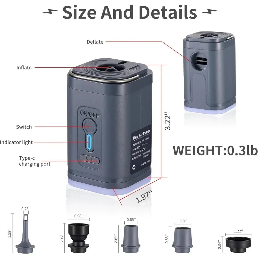 Mini Portable Air Pump 1300mAh
