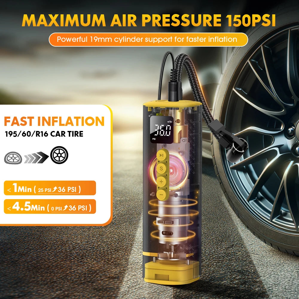 CARSUN Mini Tire Inflator Pump
