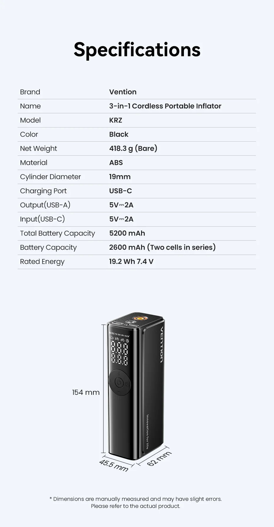 Wireless Tire Inflator 5200mAh