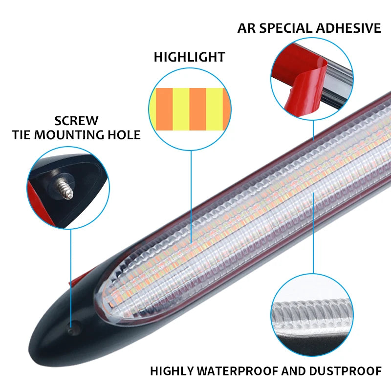 شريط LED DRL بجهد 12 فولت بإشارة انعطاف متدفقة (قطعتان)
