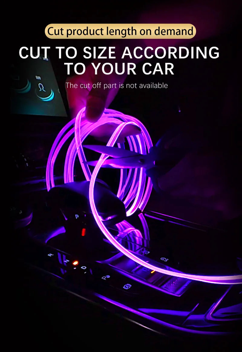 3M Car RGB EL Wire LED USB Light