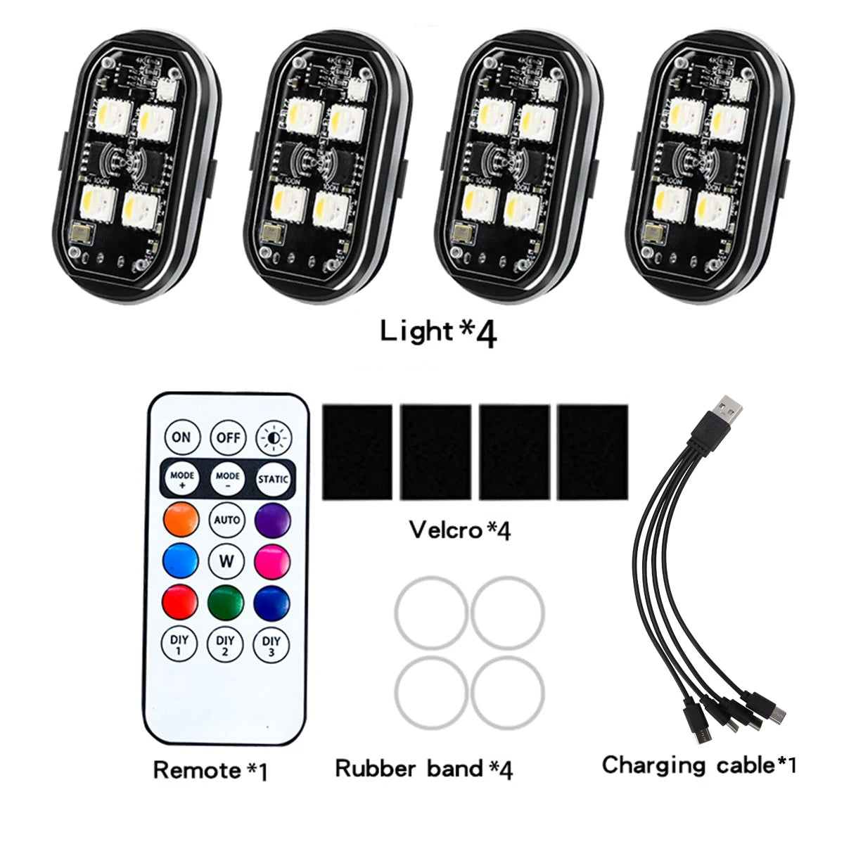 مجموعة إضاءة تحذير لاسلكية ستروب LED