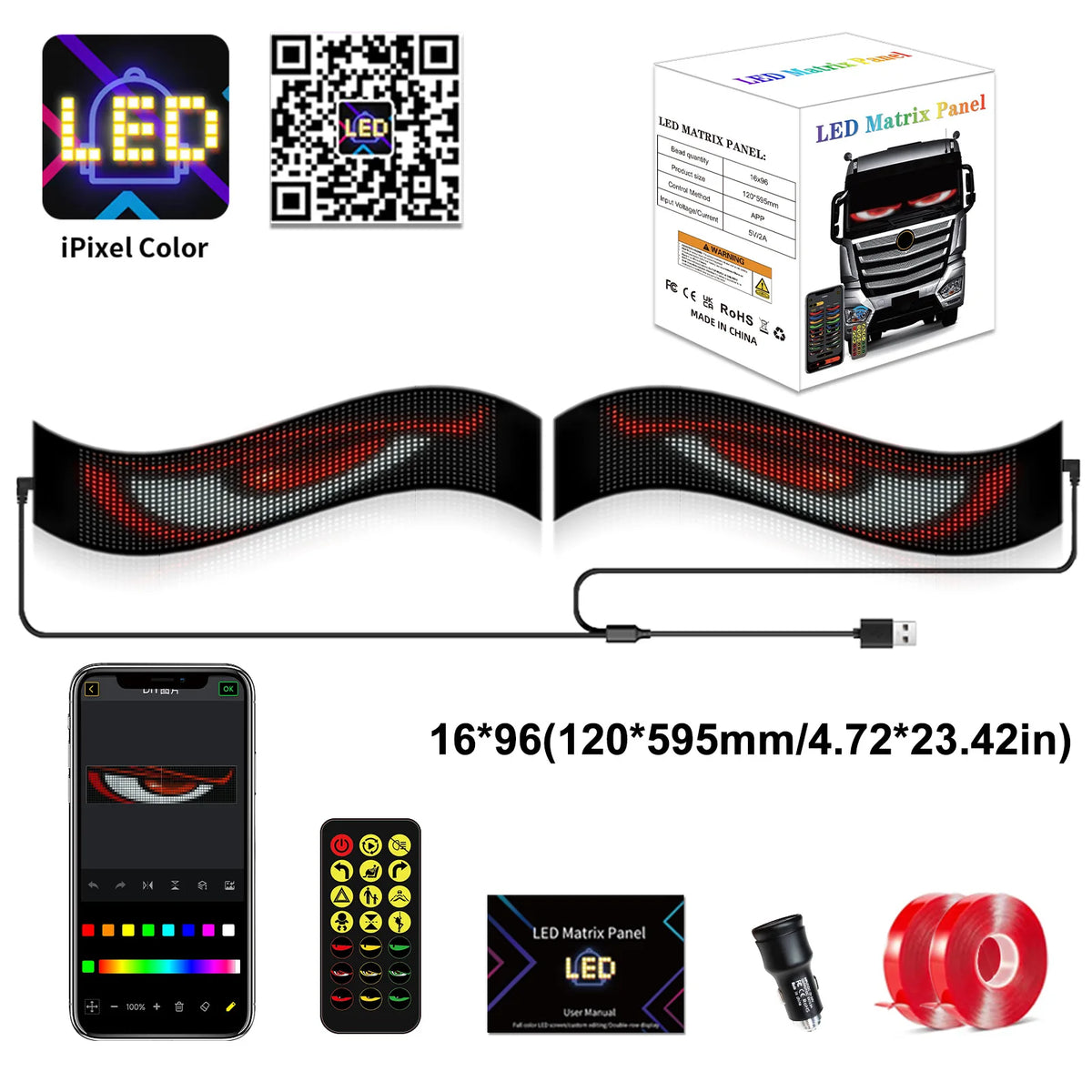 مصابيح LED للزجاج الأمامي بتصميم "عيون الشيطان" (قطعتان)