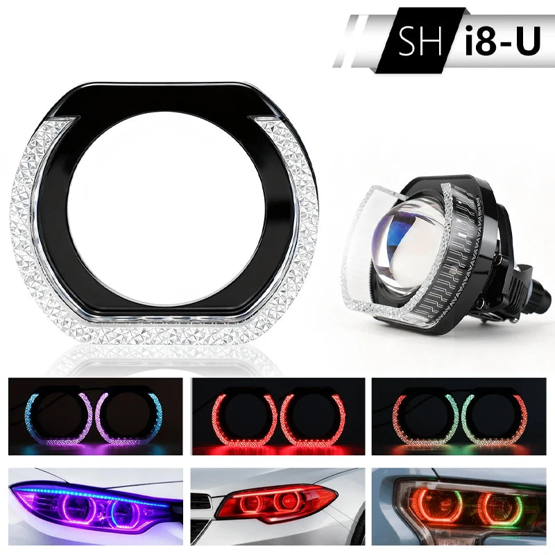 حلقة هالة مصابيح تحديد المواقع الأمامية LED RGB مقاس 3 بوصات