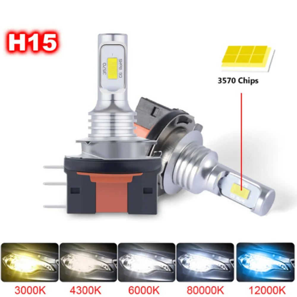 H15/H11B مصباح أمامي LED 30000 لومن (قطعتان)
