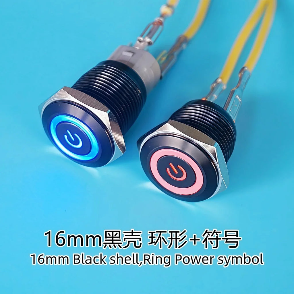 LED Push Button Switch 12/16/19/22mm