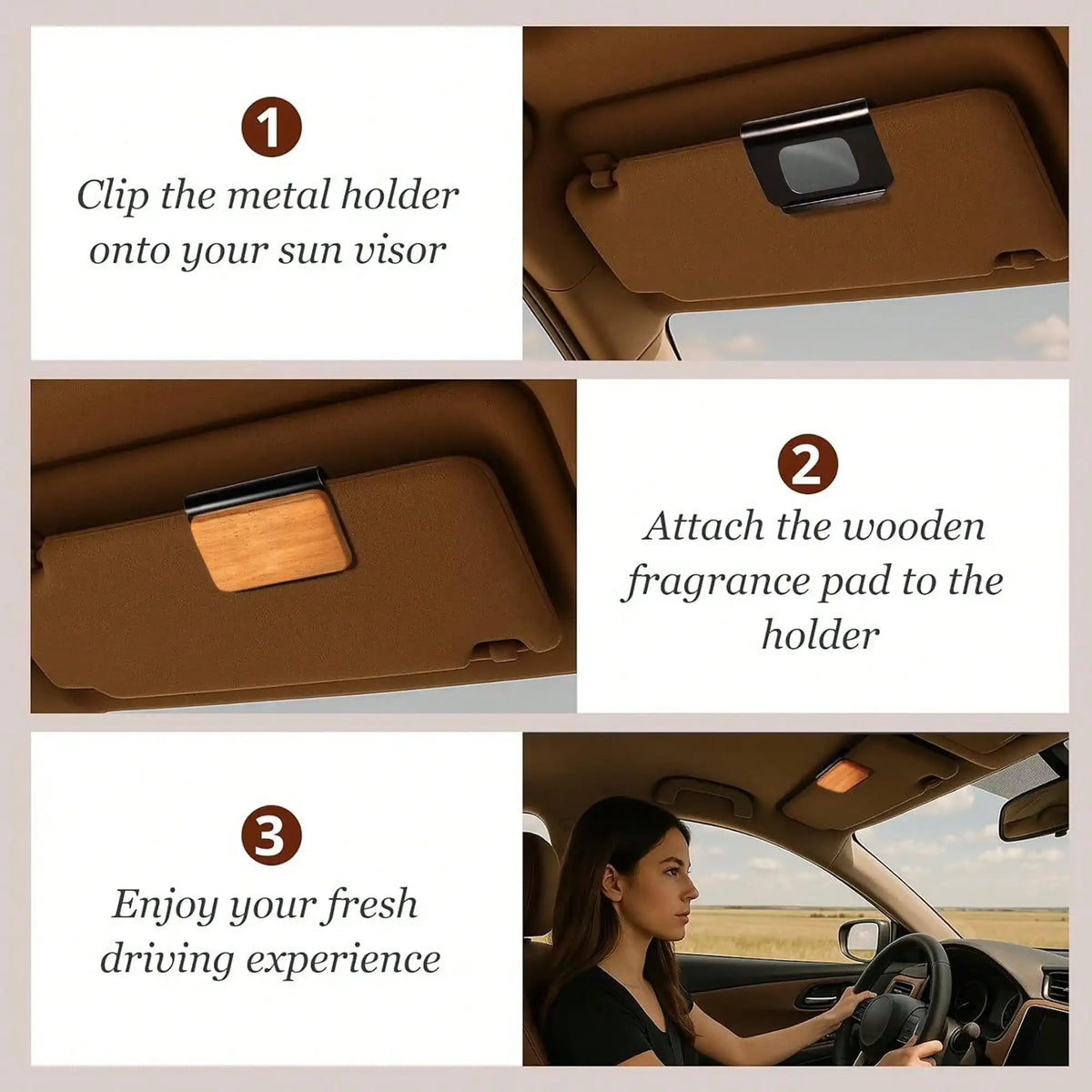 Wood Car Air Freshener Clip