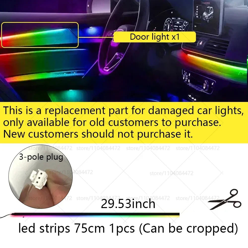 مجموعة إضاءة داخلية للسيارة (RGB)