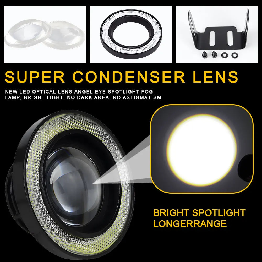 30W LED DRL Fog Light Angel Eye 12V