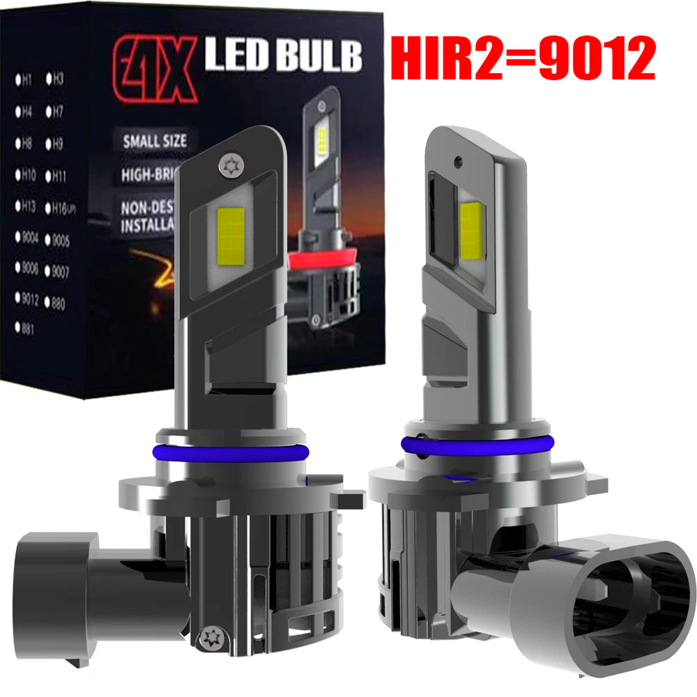 مصباح أمامي LED طراز HIR2 9012 بقوة 6000 كلفن بتقنية كانبص (قطعتان)