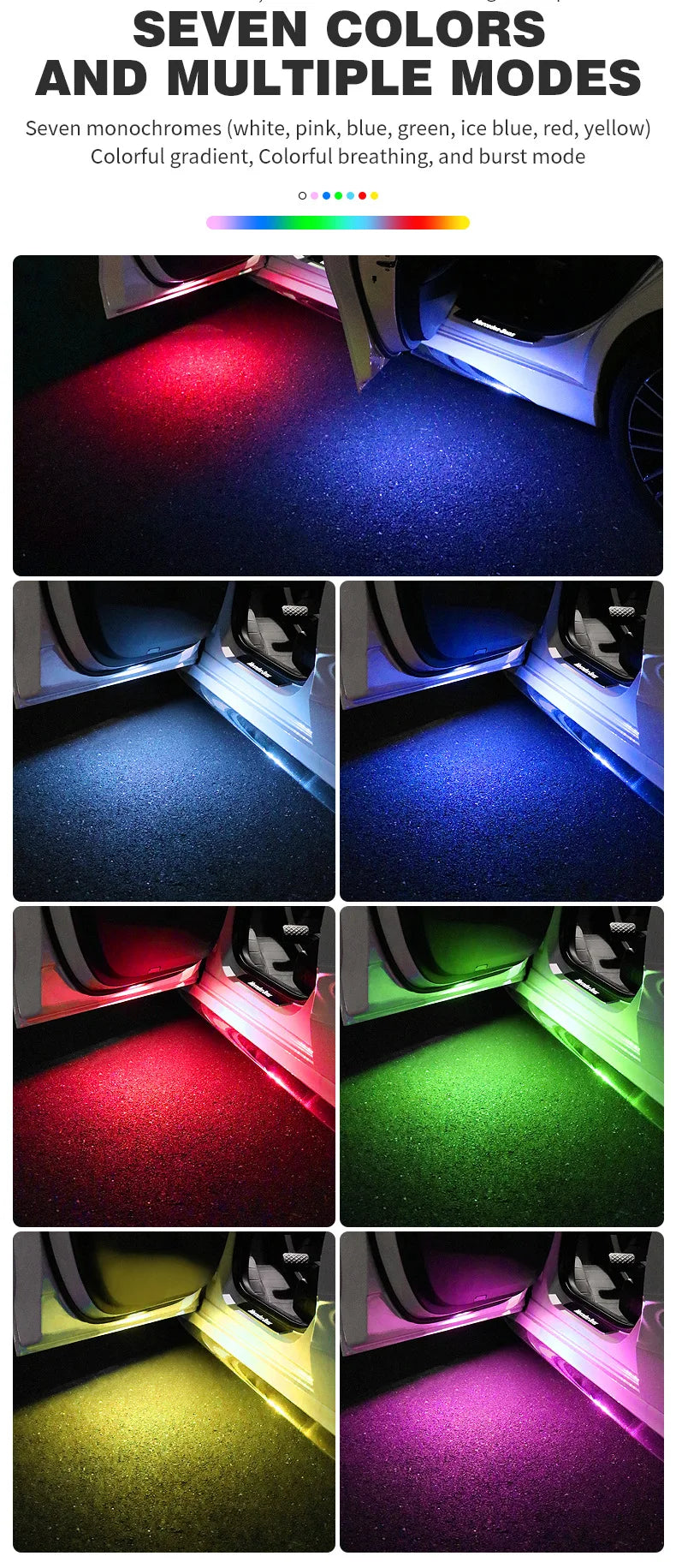 Car Door LED Warning Welcome Light USB